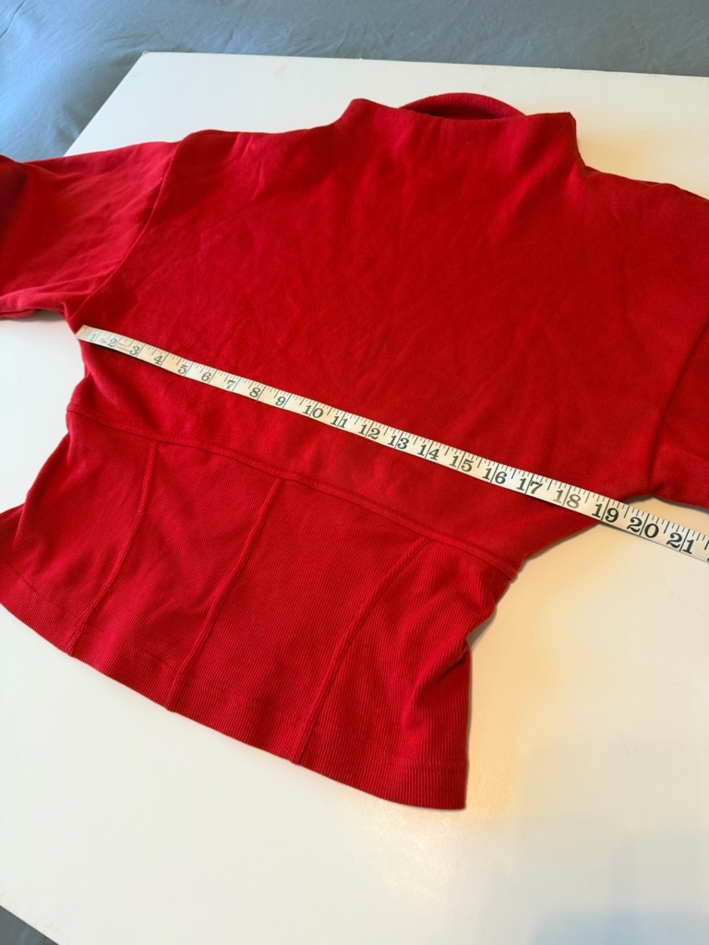 MAEVE by Anthropologie corset-waist style sweatshirt, mockneck, Red,  size M - Picture 4 of 11